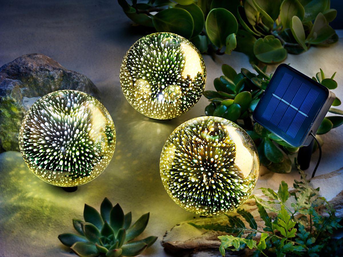 Solar-Gartenstecker "Golden Emotion", 3er-Set 